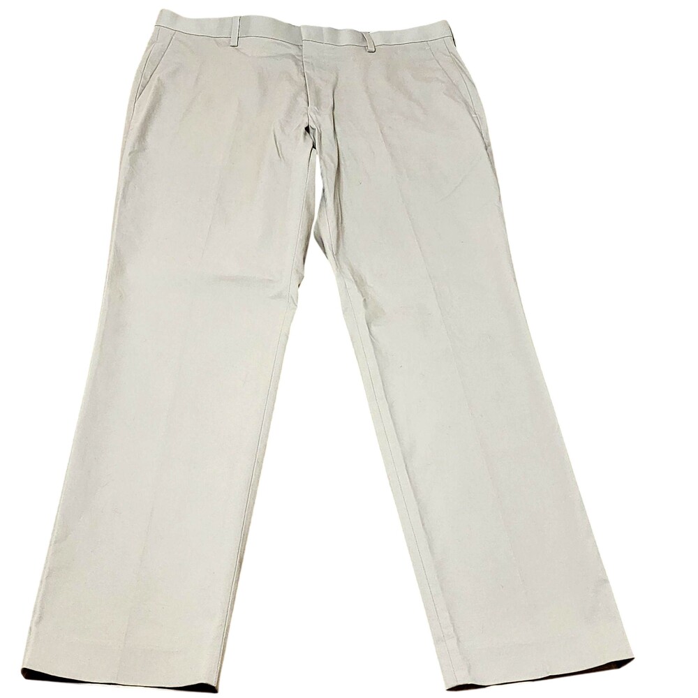 J.Crew Dress Pants Mens 35x32 Beige Thompson Tapered Slim Fit Stretch Chino